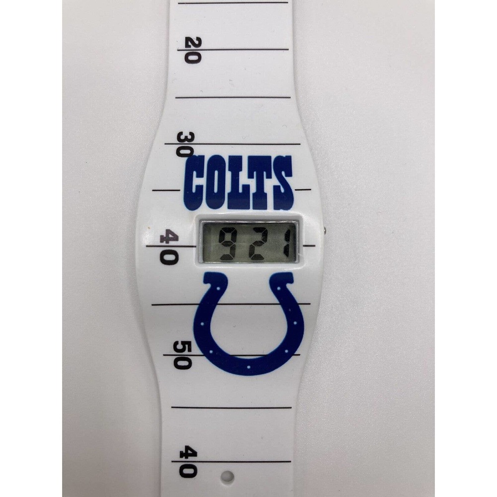 Sparo NFL Indianapolis Colts White Digital Wide Cuff Watch New Batt